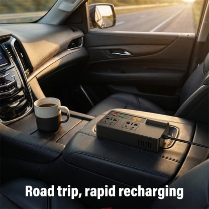 Portable Car Inverter, 12V/24V to 220V with Digital Display