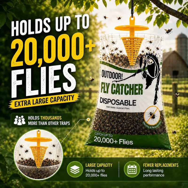 4PCS Outdoor Disposable Fly Trap – Hanging Fly Catcher with Attractant Bait