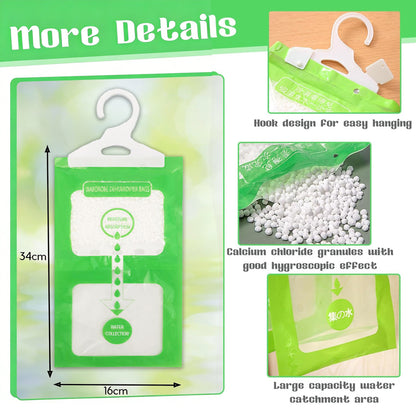 2Pcs Dehumidifier Bags, Moisture Absorber Hanging Bags, Closet Moisture Absorbers