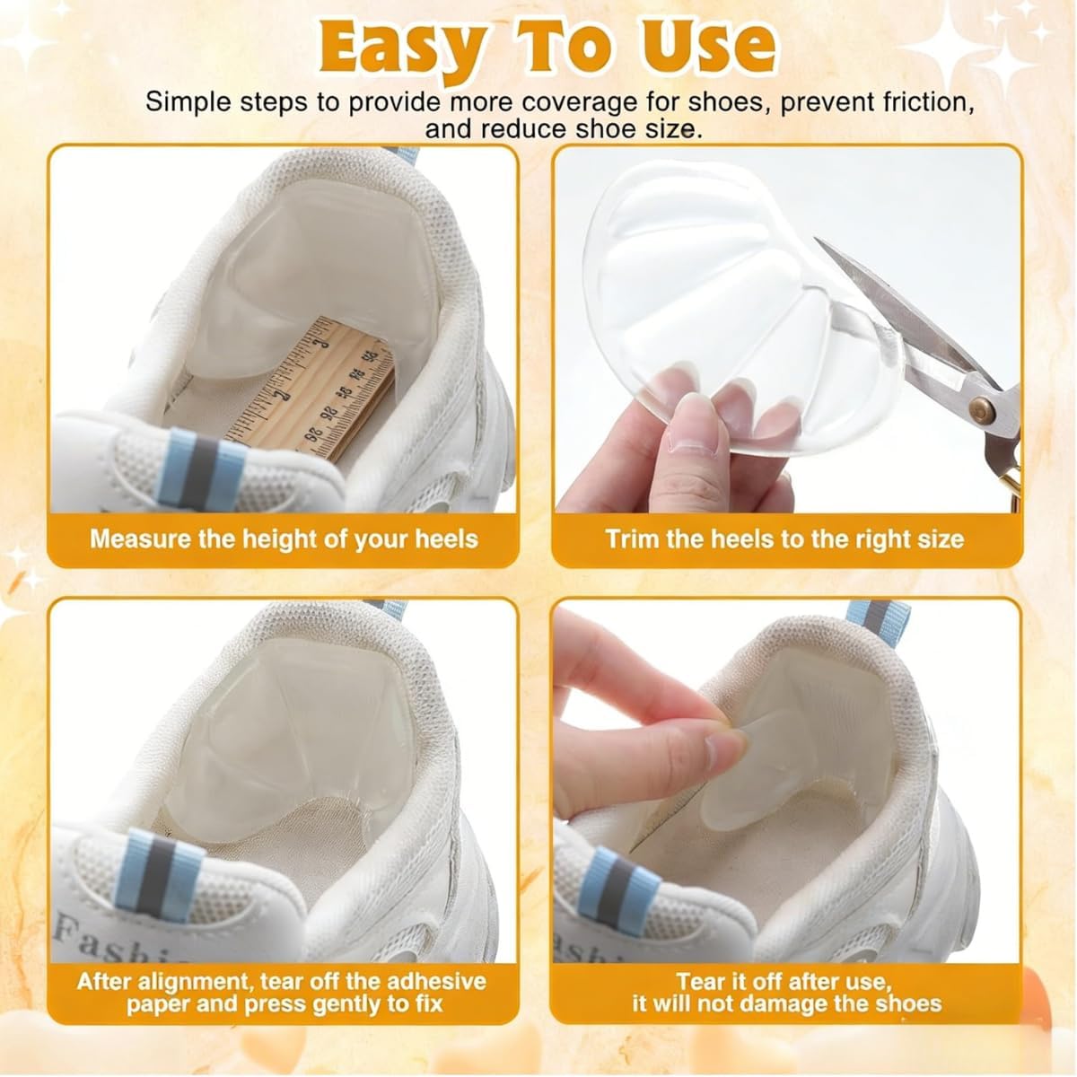 3PCS Transparent Clear Silicone Heel & Forefoot Pads