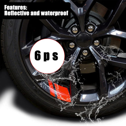 18Pcs Reflective Car Wheel Rim Decal Stripes Decoration Accessories