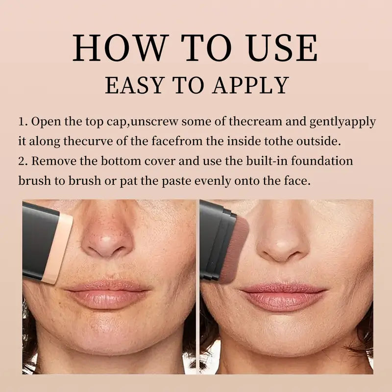 2-in-1 Foundation & Contour Stick: Long-Wear, Lightweight Full Coverage Concealer