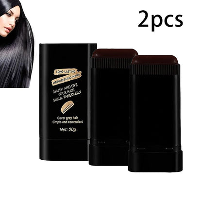 2pcs 2-in-1 Waterproof & Sweat-Proof Portable Hair Dye Comb Stick