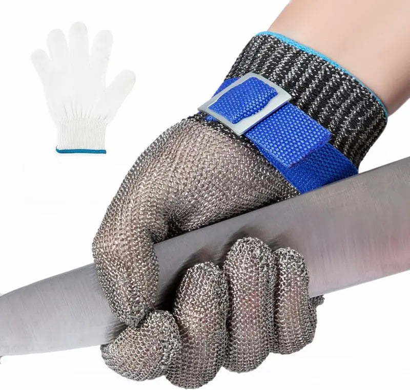 Single Cut Resistant Glove – Stainless Steel Mesh, Food Grade Safety Glove for Kitchen