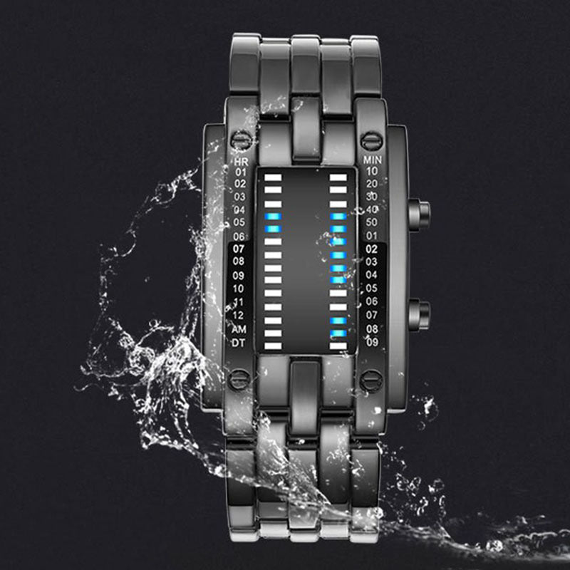 Binary Matrix Blue LED Digital Watch