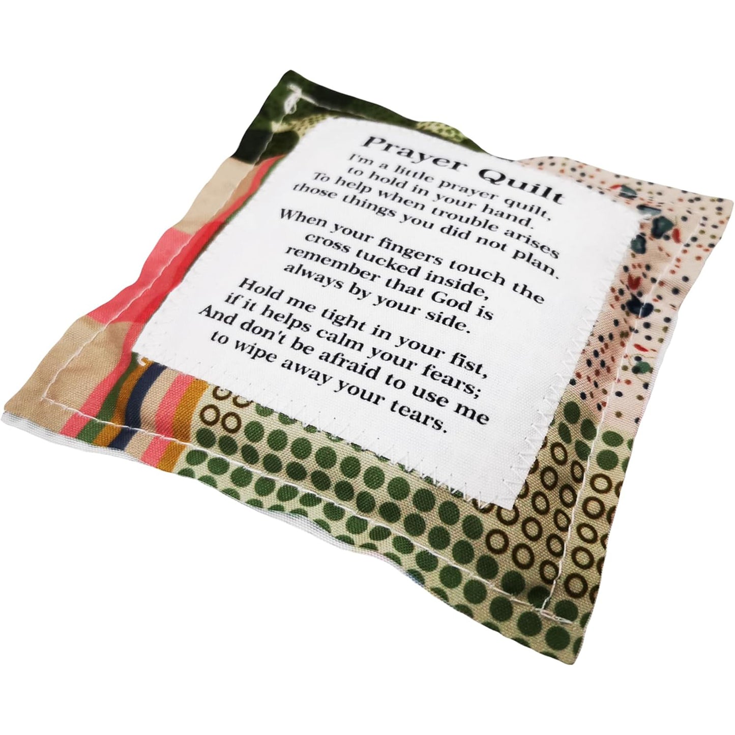 4Pcs/set Prayer Quilt with Cross Inside with Poem Patches Scripture