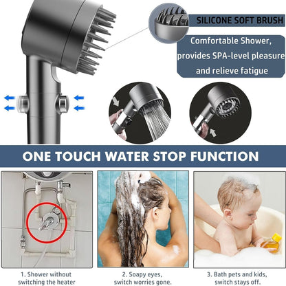Turbo High Pressure Shower Head With Water Filter
