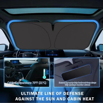 Foldable Anti-UV Windshield Sunshade, Multipurpose Car Front Window Heat Protective Umbrella for Sedan SUVs