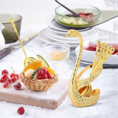 Creative Swan Design Coffee Stirring Spoon Set 6 Spoons