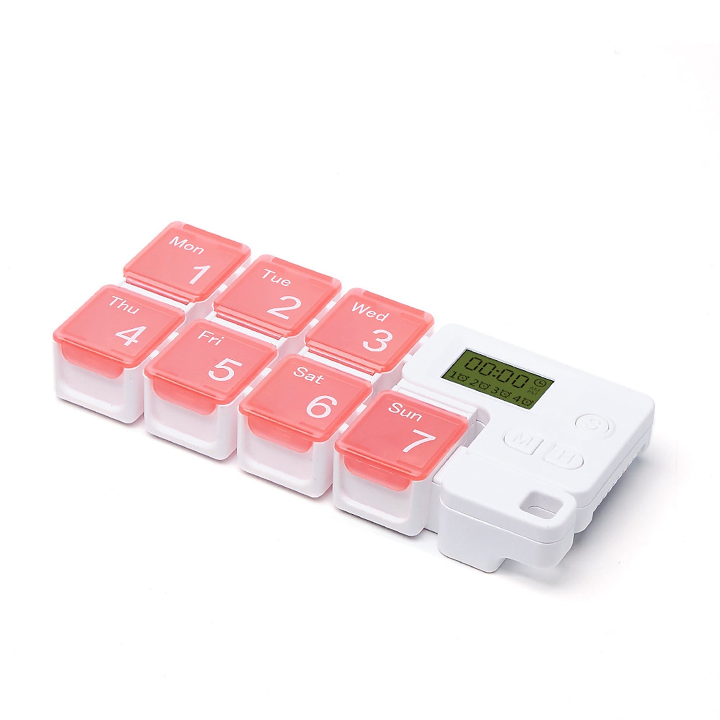 7 Day Medicine Pill Organizer, 4 Reminder Alarms, Loud Sound