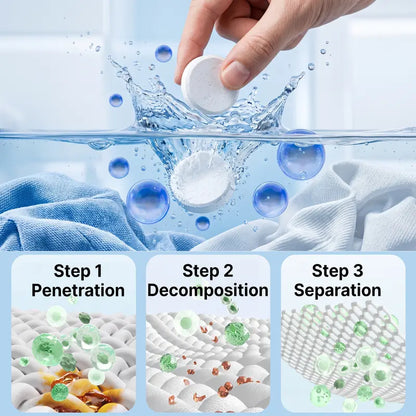 Active Oxygen Cleaning Tabs - No Scrub Shoe & Fabric Stain Remover, Whitening & Deodorizing (18 Tabs)