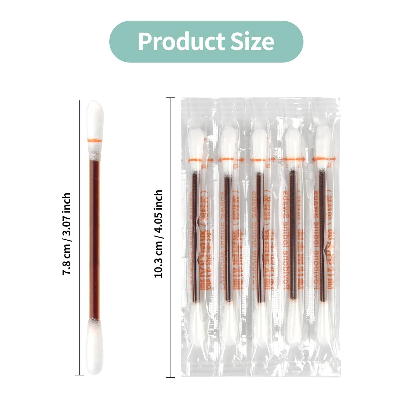 50PCS Premium Organic Cotton Iodine Swabs – Individually Packaged Snap & Flow Wound Care for Cuts