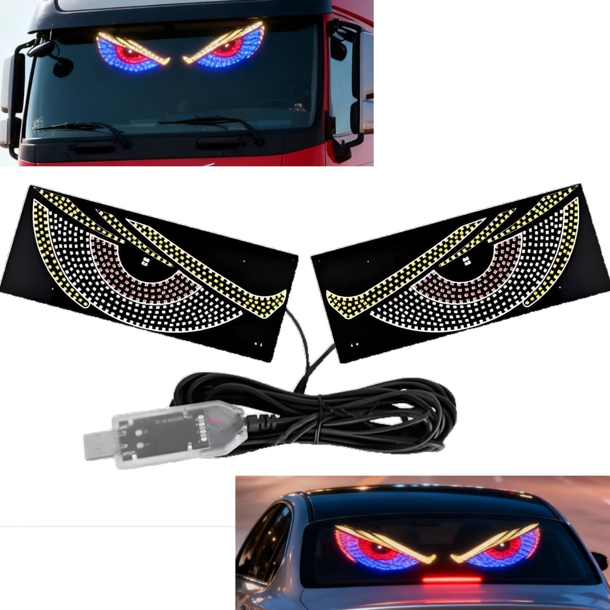 Devil Eyes Light for Car Windshield, LED Eyes Lamp for Truck Windshield