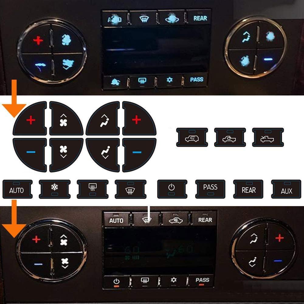 Car AC Dash Accents Button Sticker Repair Kit for Fixing Ruined Faded A/C Control Buttons
