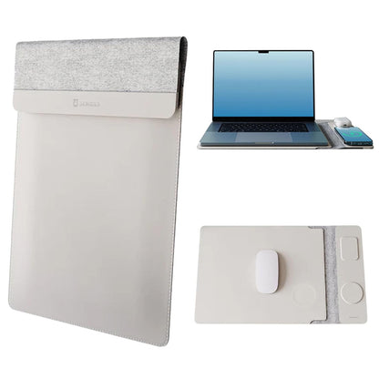 4 in 1 Wireless Sleeve 15"-16", Desktop Charging Mat for Laptop