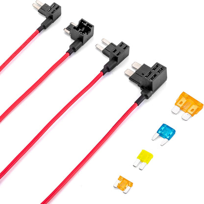 4 Types 12V Cars Add-a-Circuit and Fuse Kit - Dual-Slot Blade Fuse Holders（12Pack）