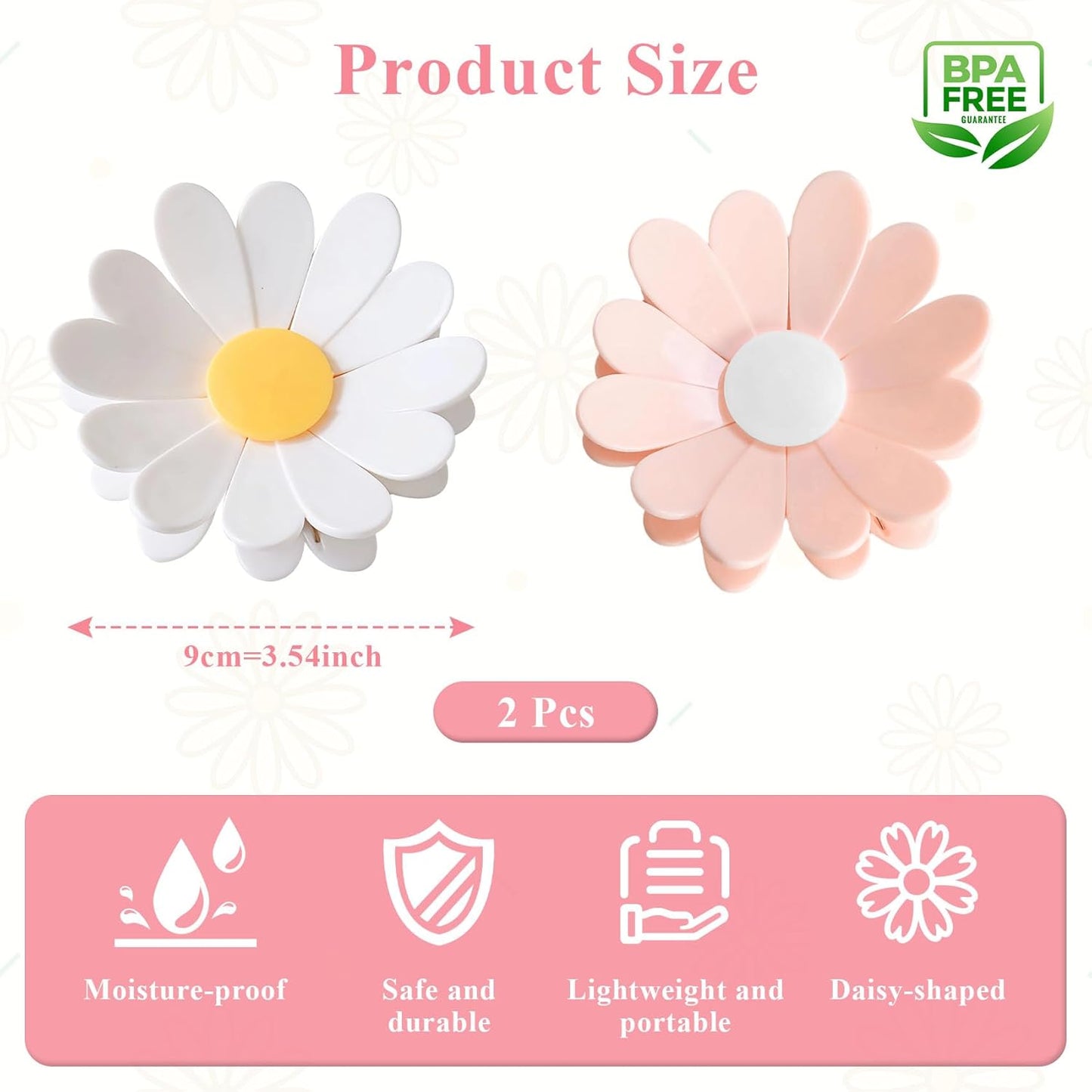 2Pcs Flower Butterfly Bag Clips for Airtight Seal Fridge Decor, 3D Plastic Flower Snack Sealing Clip