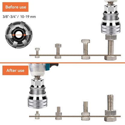 Universal Adjustable Socket Wrench with Adapter, 10-19mm, 3/8''-3/4'' Ratchet Wrench