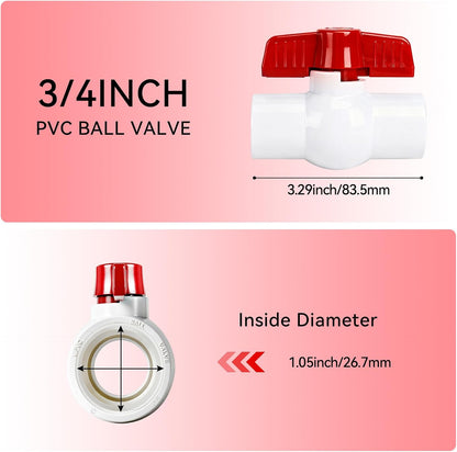 PVC Ball Valve Supply Pipe Knob Threaded Ends