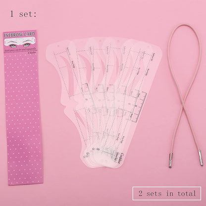 6 Styles, Soft, Reusable Eyebrow Template Kit with Strap