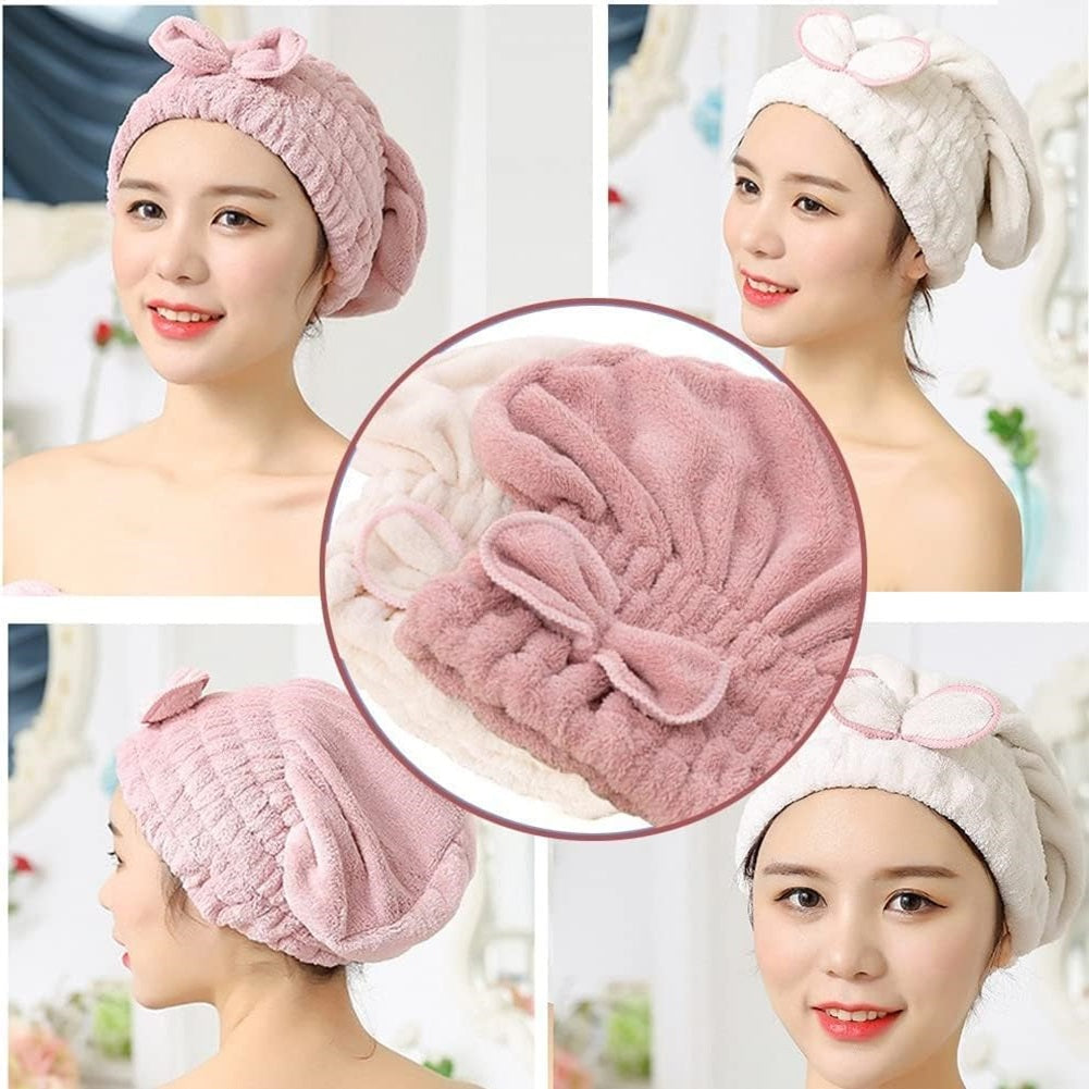 3PC Microfiber Hair Towel Caps, Extrame Soft & Ultra Absorbent