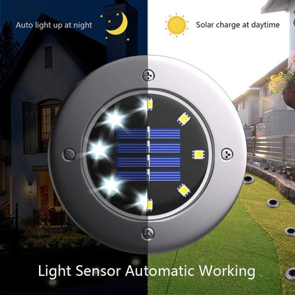 2pcs Outdoor Waterproof Mini Solar Ground Lights - Landscape Lighting for Yard Driveway Walkway