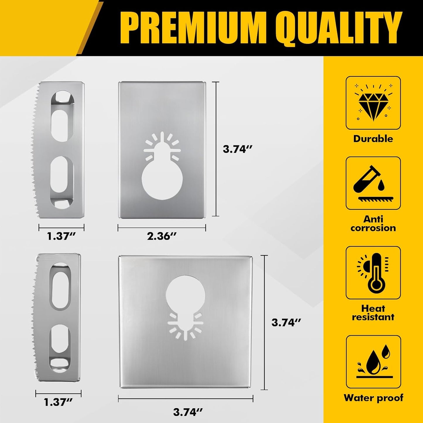 2 Pcs Square Slot Cutter Compatible Cut-in Single Gang Wall Boxes