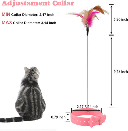 2Pcs/set Cat Collar Toy with Neck Collar, Interactive Self Playing Toys