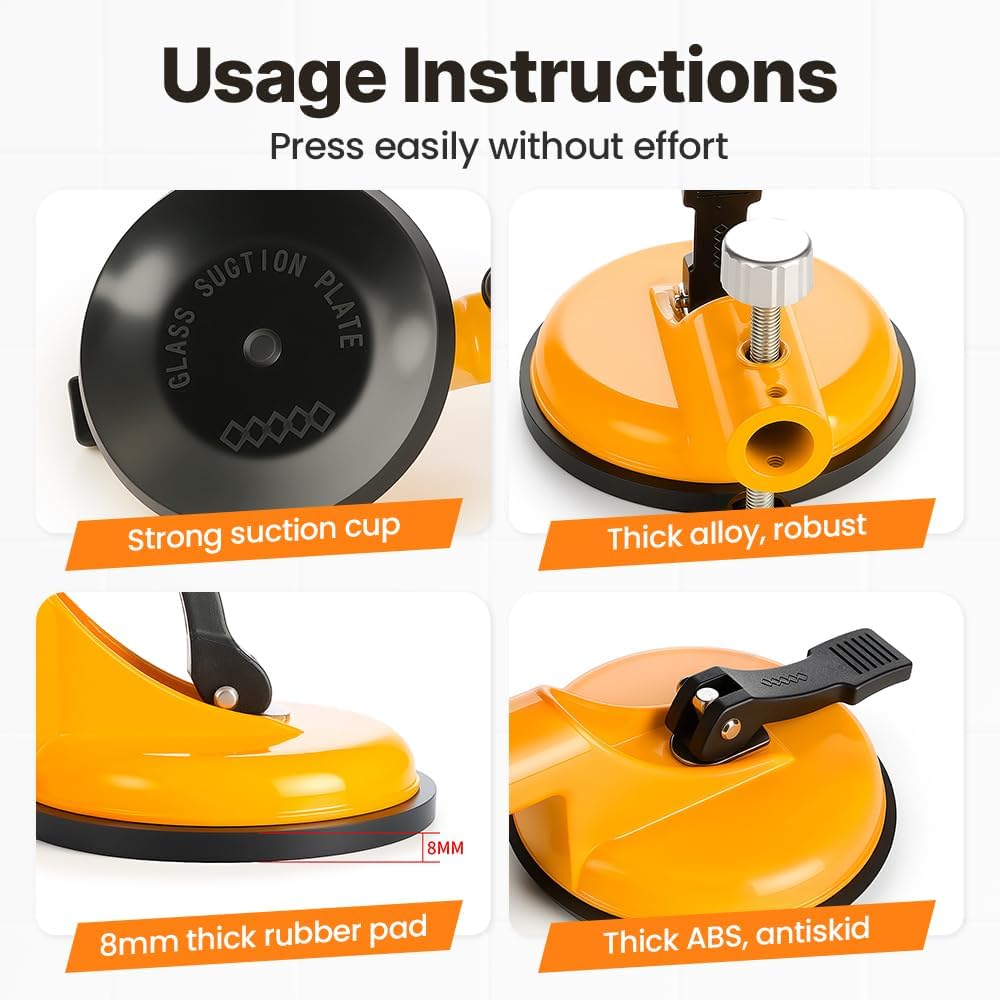 Vacuum Suction Seam Countertop Alignment Clamp with Heavy Duty Rubber Suction Cups
