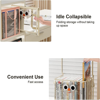 Clear Foldable Dustproof Organizer Tote for Books and Notebooks