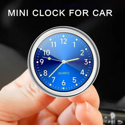 Mini Car Clock for Dash with Adhesive Sticker & Vent Clip - Luminous Decoration