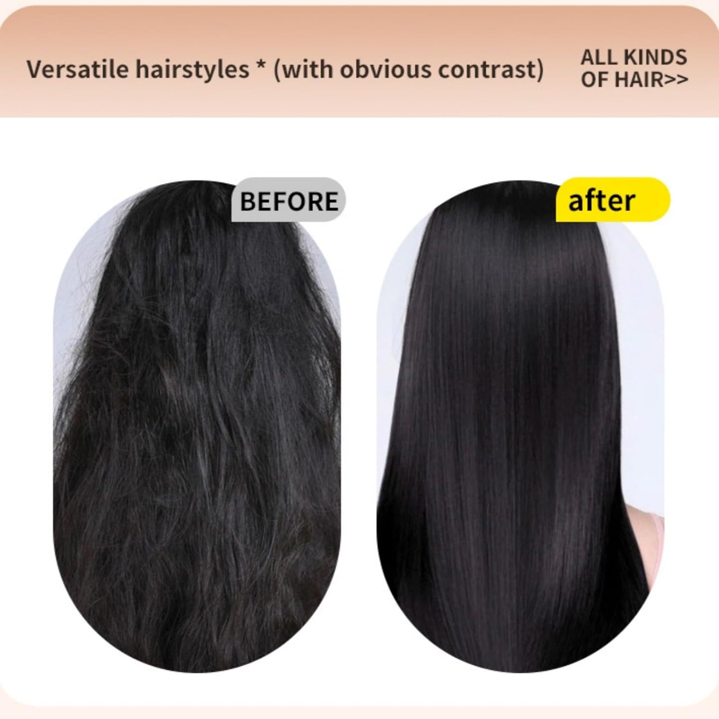 Mini Hair Straightener Comb - Negative Ion Cordless Hot Comb for Women and Girls