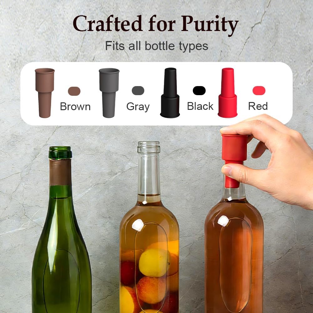 8 Pack Silicone Seal Bottle Covers for Beer Champagne, Glass Bottle