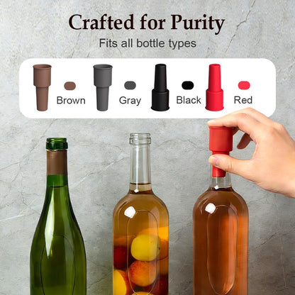 8 Pack Silicone Seal Bottle Covers for Beer Champagne, Glass Bottle
