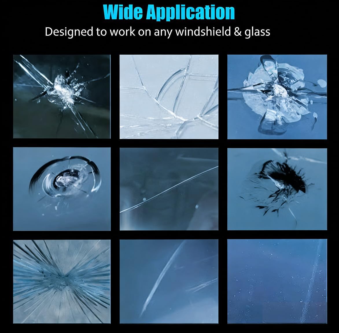 2Pcs Glass Repair Kit, Chipped Windshield Repair Kit