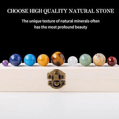Runyangshi Nine Planets Solar System Model Crystal Ball - Space Home Desk Decoration