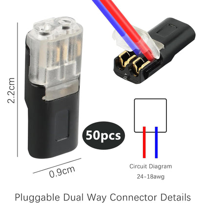 Low Voltage Wire Connectors 50 Pack, 2 Pin Quick Splice Lever Nut