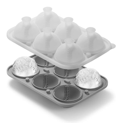 Large Baseball Silicone Fun Shapes Whiskey Ice Mold with Funnel