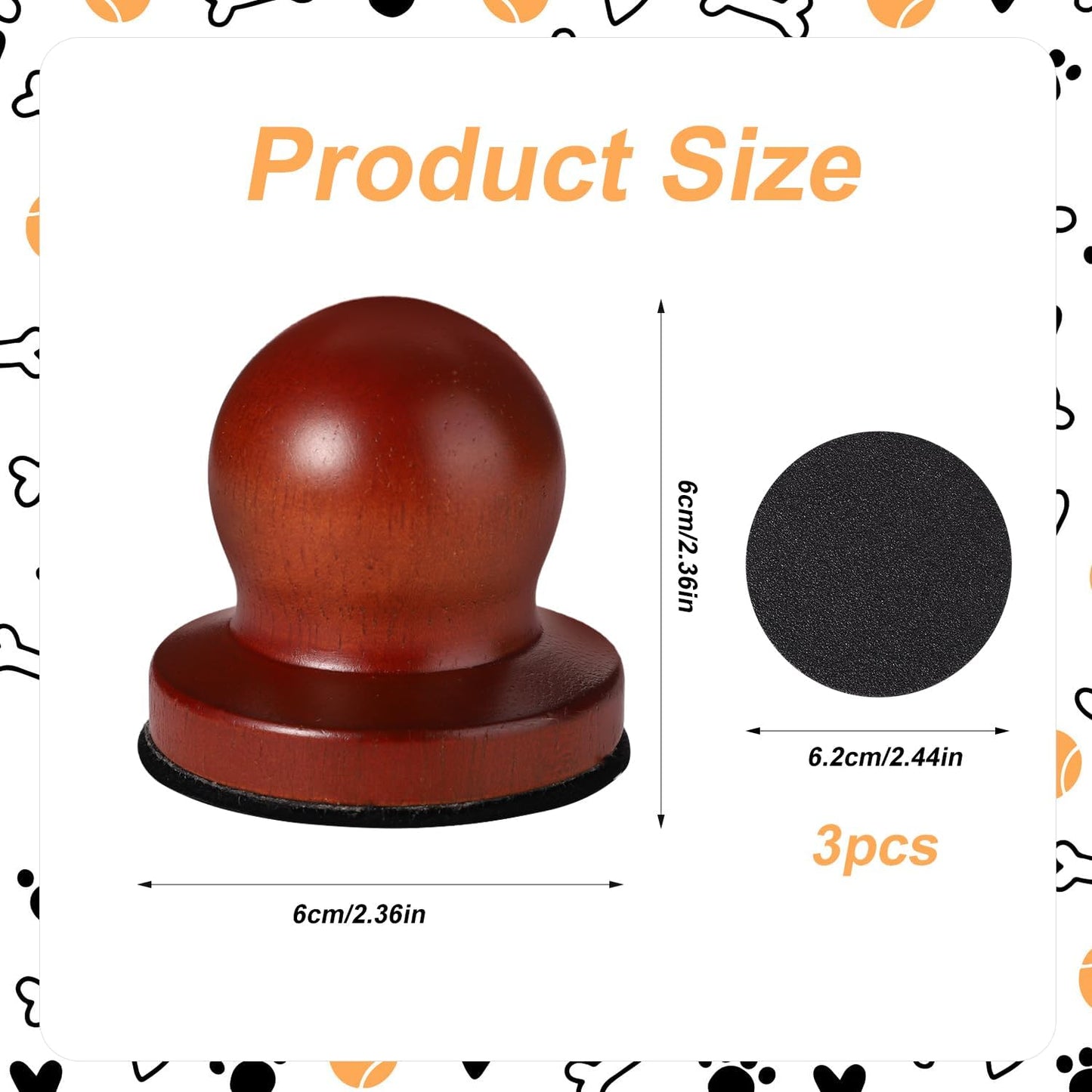 Dog Nail File Scratch Board – Painless Wooden Round Nail Trimming Pad with 3 Replaceable Sandpapers