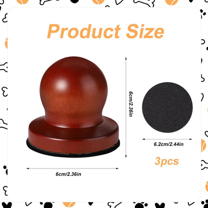 Dog Nail File Scratch Board – Painless Wooden Round Nail Trimming Pad with 3 Replaceable Sandpapers