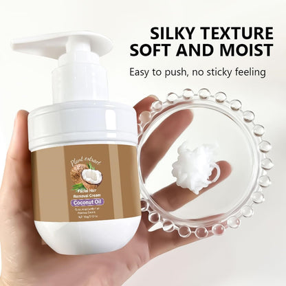 Facial Hair Removal Cream - Coconut Oil Based Gentle Body Hair Remover Cream for Women