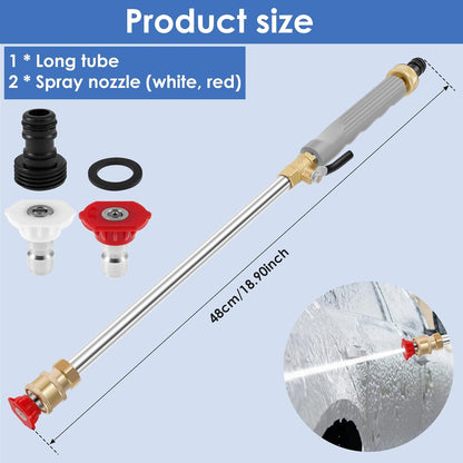 High Pressure Washer Wand Hose Attachment Pressure Washer with 2 Nozzles Multi-Purpose