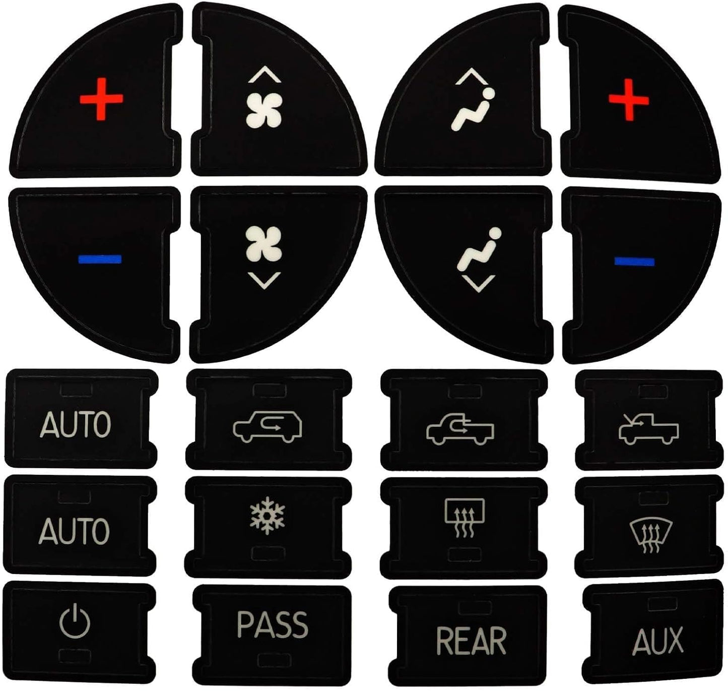AC Dash Button Sticker Repair Kit for 07-15 GM Vehicles