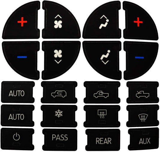 AC Dash Button Sticker Repair Kit for 07-15 GM Vehicles
