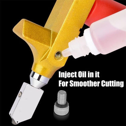 2 in 1 Glass Cutting Tool Kit Breaking Pliers with Oiling Hole