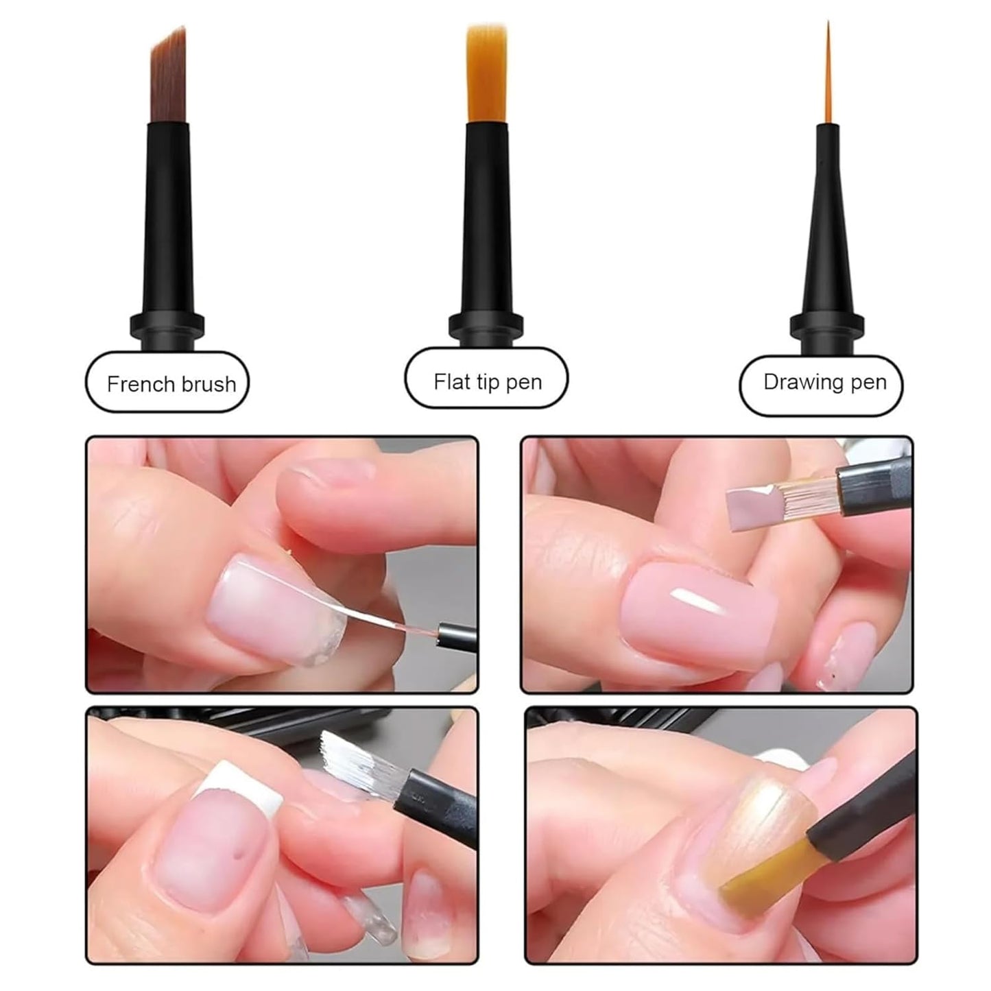 12-Piece Multifunctional Nail Art Brush Set Replaceable Heads