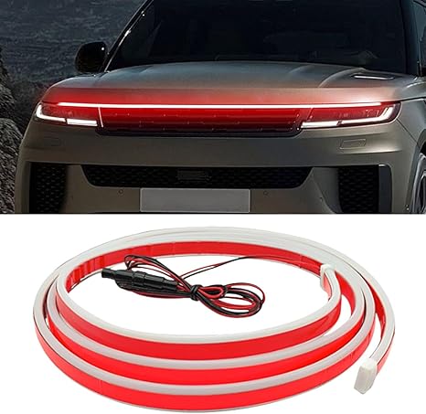 59 Inch Exterior Car LED Hood Light Strip, Flexible Waterproof Dynamic Scan Start Up Hoodbeam Lights