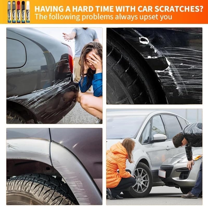 2 In 1 Car Paint Scratch Repair White Automotive Scratches Paint Pen for Erase Car Scratches