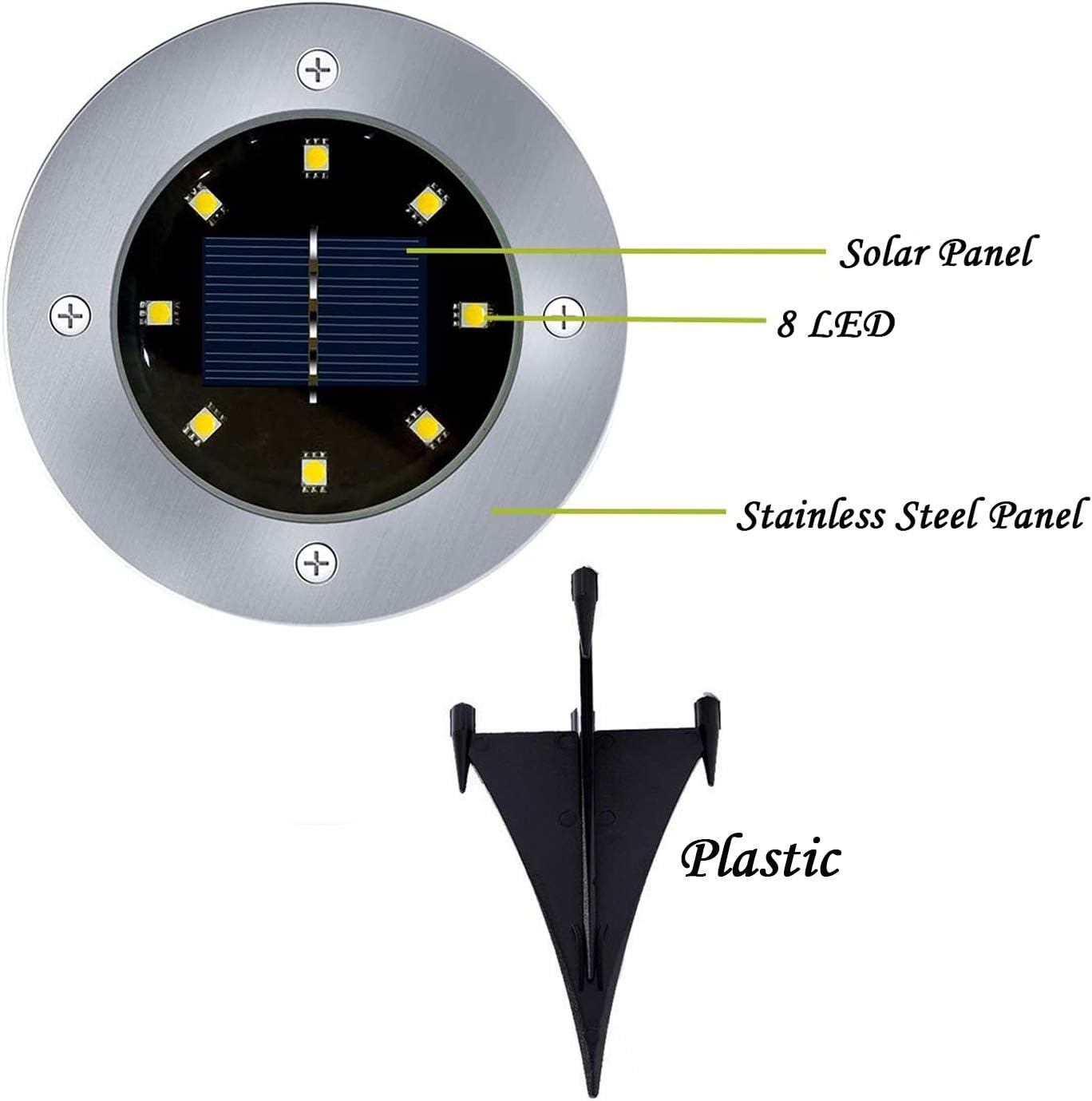 2pcs Outdoor Waterproof Mini Solar Ground Lights - Landscape Lighting for Yard Driveway Walkway