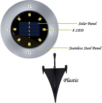 2pcs Outdoor Waterproof Mini Solar Ground Lights - Landscape Lighting for Yard Driveway Walkway
